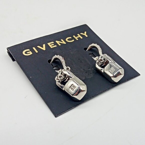 Vintage Givenchy Peachy Pink Crystal Drop Pierced Earrings NWT - Picture 6 of 6